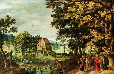 Landscape with Christ Healing the Blind Man by Johann Jacob Besserer